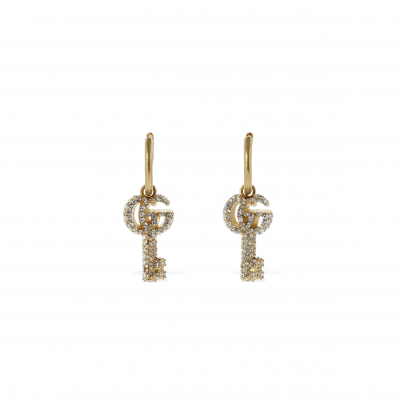 GUCCI DOUBLE G KEY HOOP EARRINGS